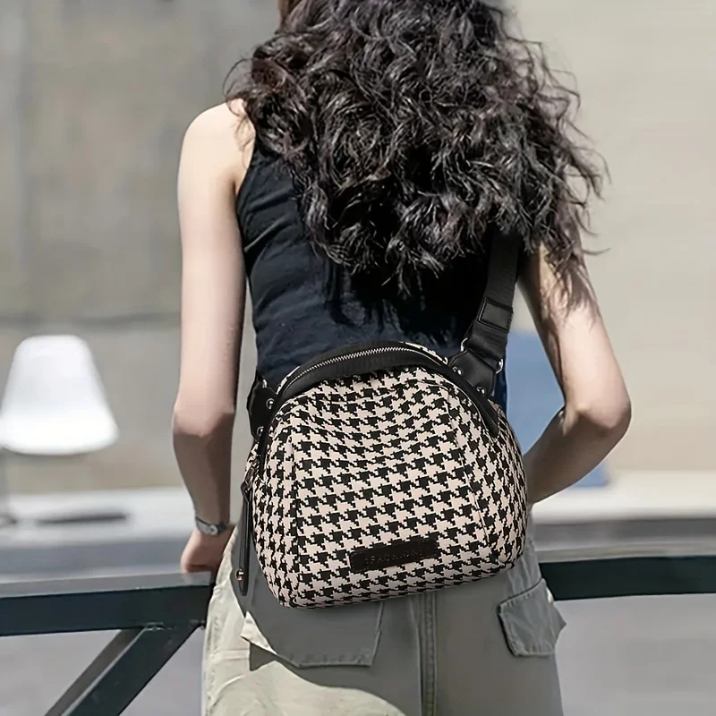 Sac en toile pied-de-poule pol - Women Bags Zip avis et prix