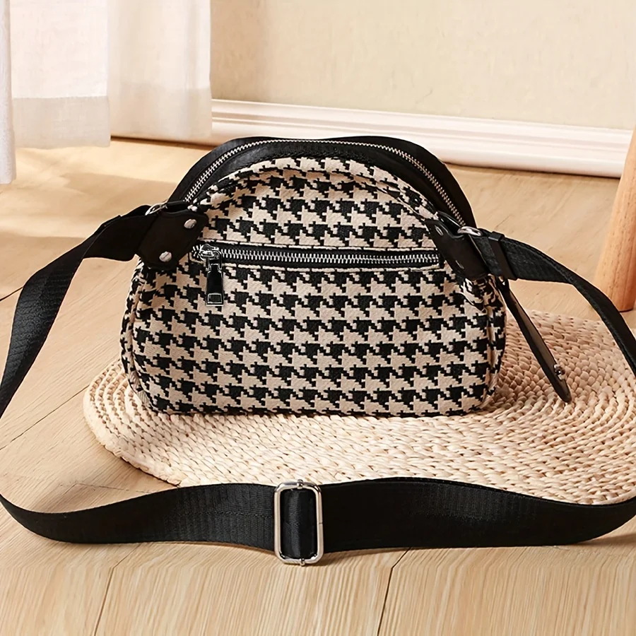 Sac en toile pied-de-poule pol - Women Bags Zip avis et prix